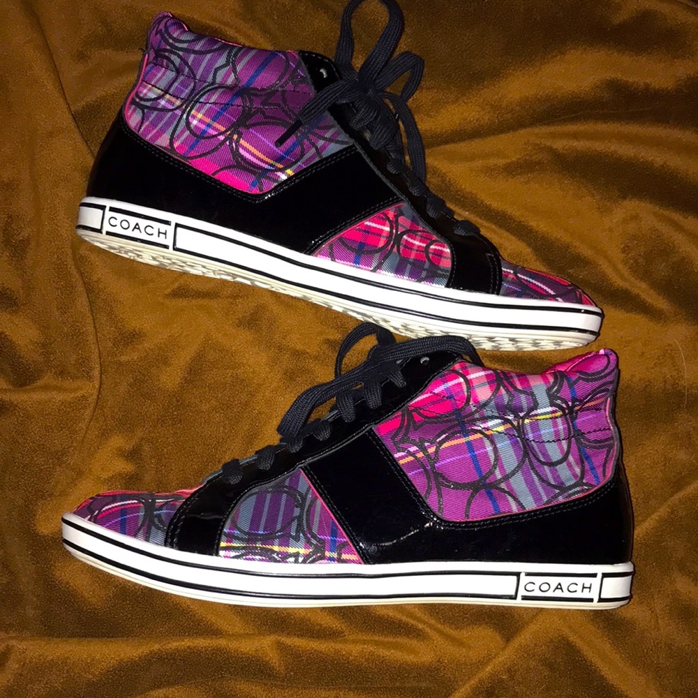 Coach High top Pink Plaid 10